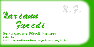 mariann furedi business card
