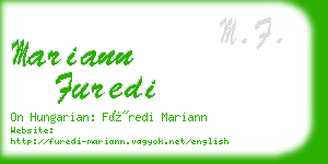 mariann furedi business card